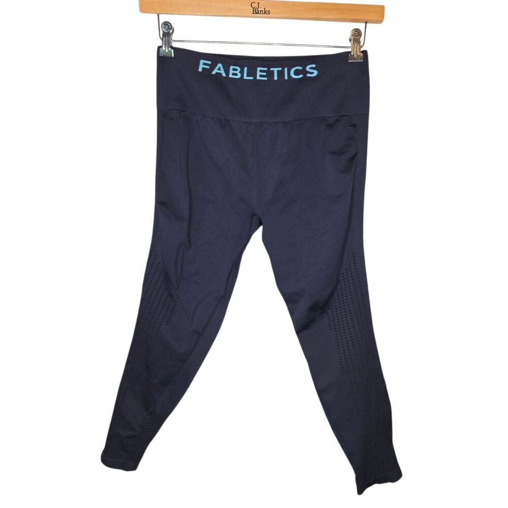 FABLETICS SYNC Seamless High waisted perforated 7/8 Legging Size L Navy Blue
